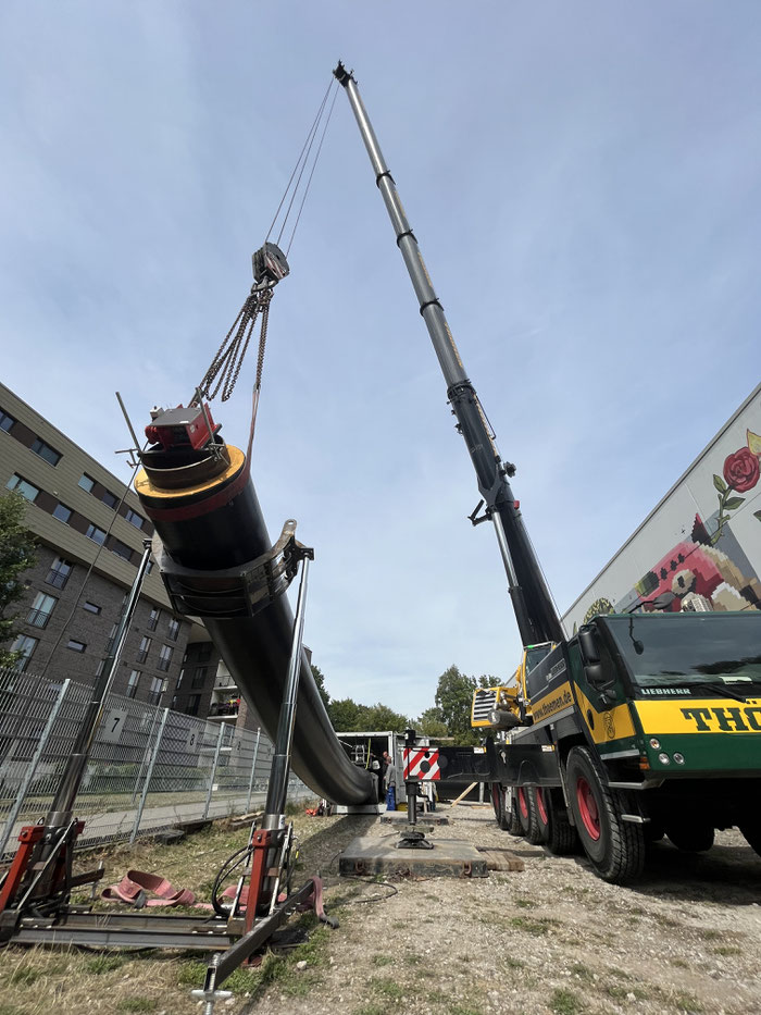 Bendforce Biegemaschine im Einsatz für die Hamburger Energiewerke, DN800/1100