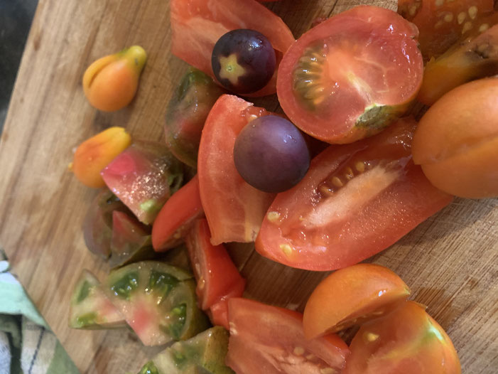 Medley of heirloom tomatoes - Tomato and Zucchini Soup Recipe