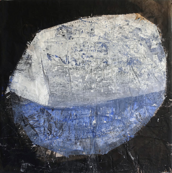 "22-033" - 150 x 150 cm, acrylique/papiers krafts encollés, 2022