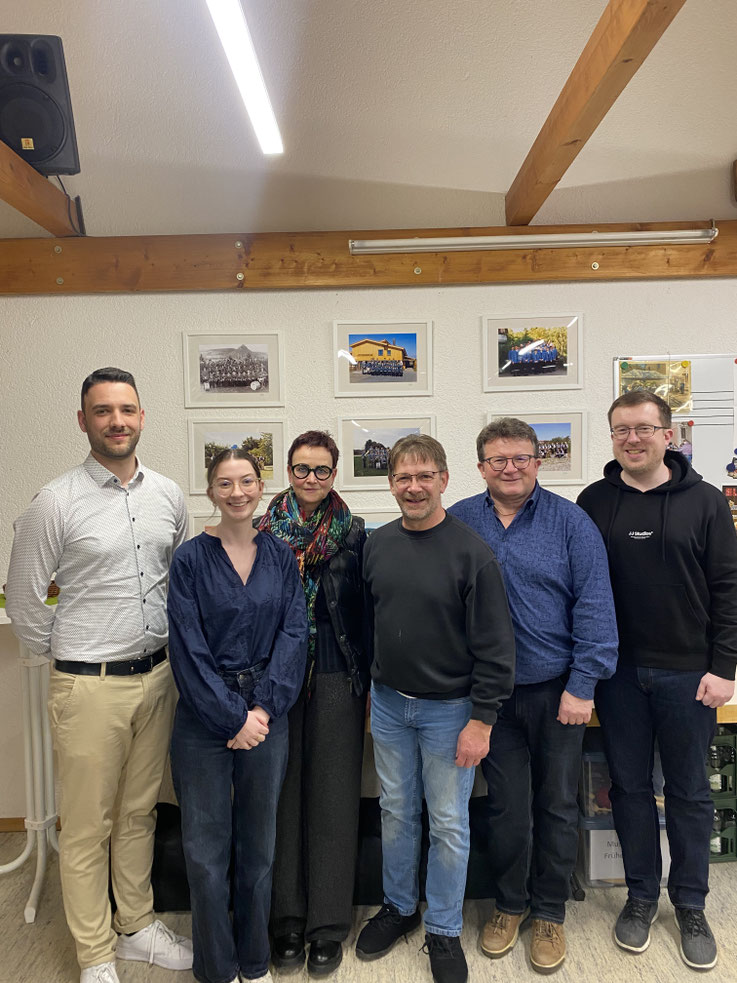 Vorstandschaft MV Hausen (von links nach rechts: Jakob Kolb, Jana Waibel, Kirsten Haupt, Stefan Krug, Christian Waibel, Steffen Kollosche, nicht anwesend: Rolf Nothelfer Richter)