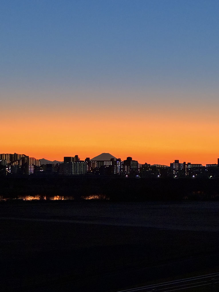 富士山バックの夕焼け