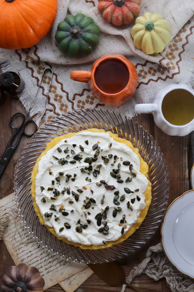 Kürbiskuchen mit Apfelfüllung