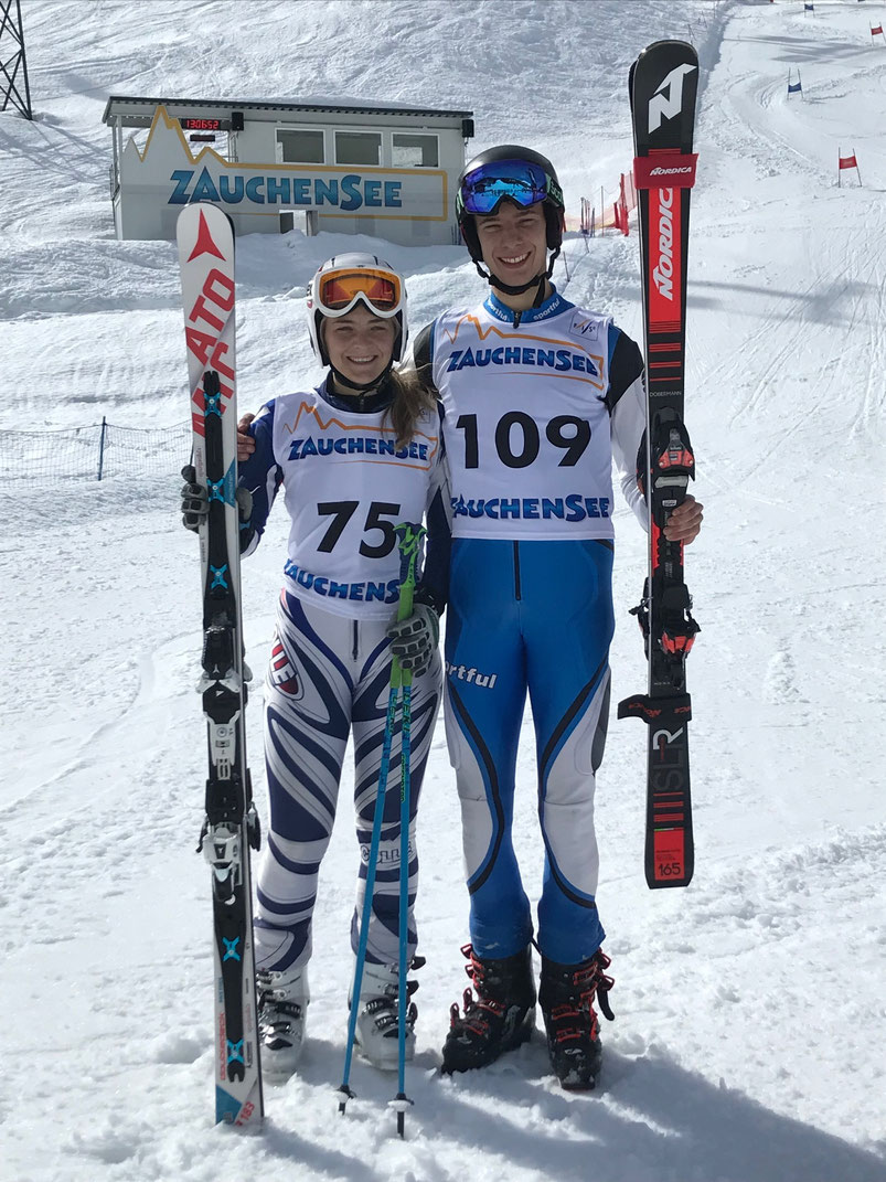 Die beiden Kreismeister 2019: Katharina Bachhuber vom SC Eggenfelden und Tobias Fürstberger vom Skiclub Wurmannsquick