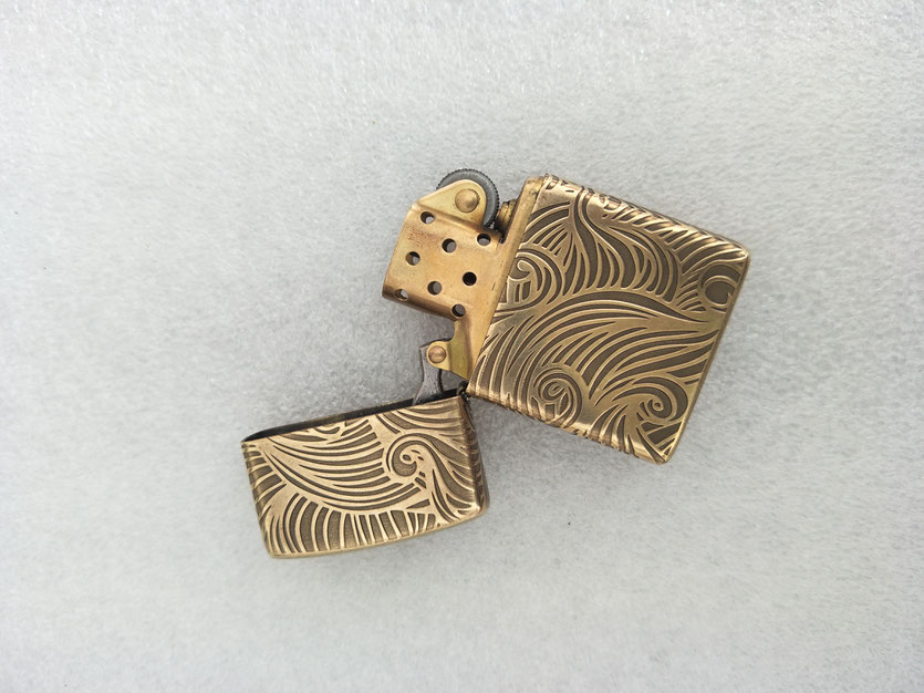 Brass lighter laser engraving