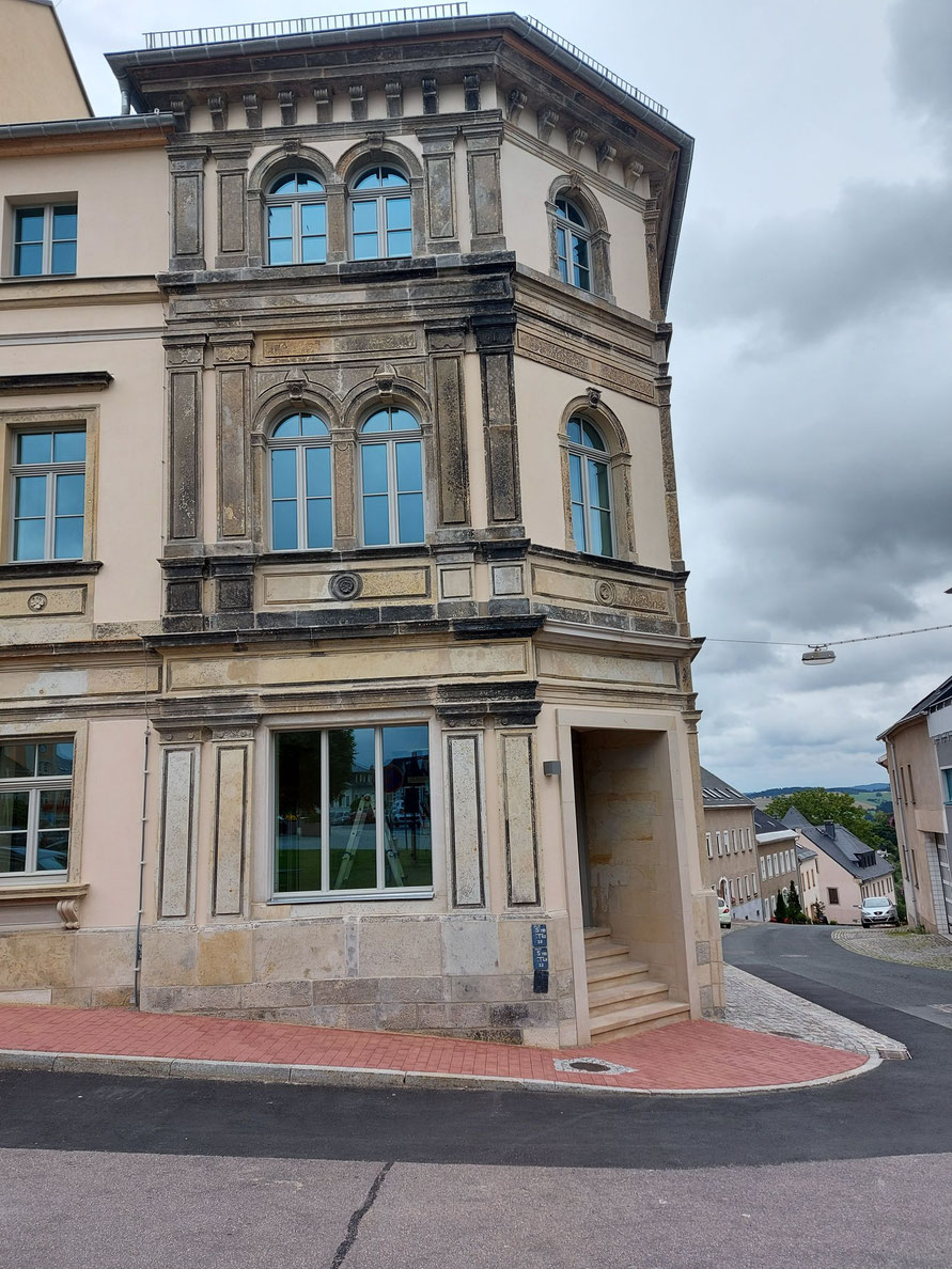 Hier zieht das Silbermannmuseum ein, Markt 4 / Ecke Wassergasse, Frauenstein.