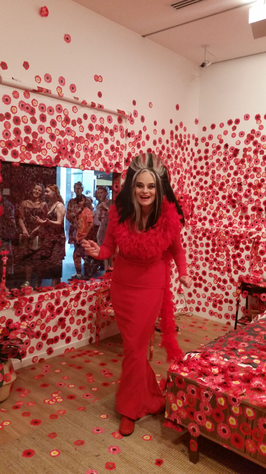 Madame Lark visits an exhibition at the National Gallery of Victoria (NGV) after her performance in the main hall.