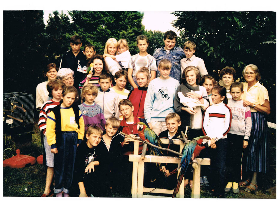 Erste Kindergruppe 1991 aus Belarus zur Erholung in Marlow