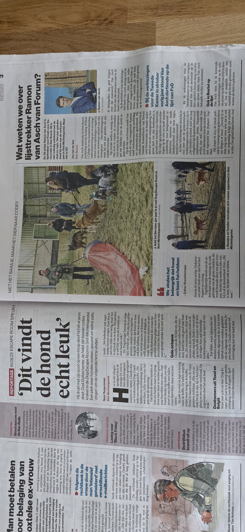 Dog Escape Game van Hondenschool Dog-Coach in Brabants Dagblad