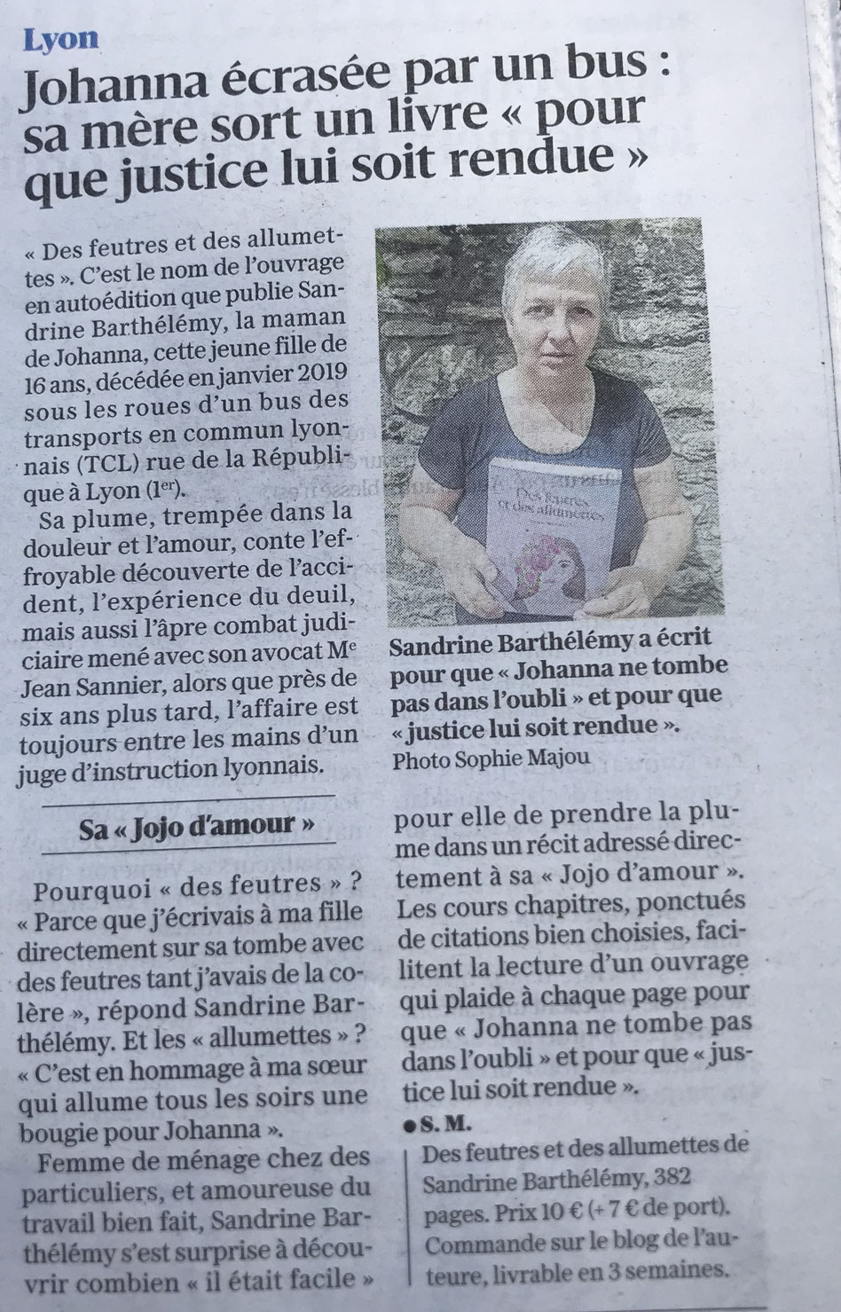 Article du Progrès de Lyon septembre 2024