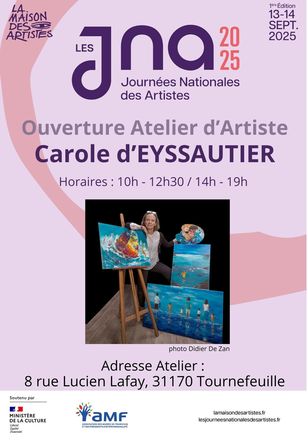 Je vous attends tous dans mon Atelier à Tournefeuille (31170) le week-end du 13 et 14 septembre 2025 pour les JNA 2025 (Journées Nationales des Artistes).