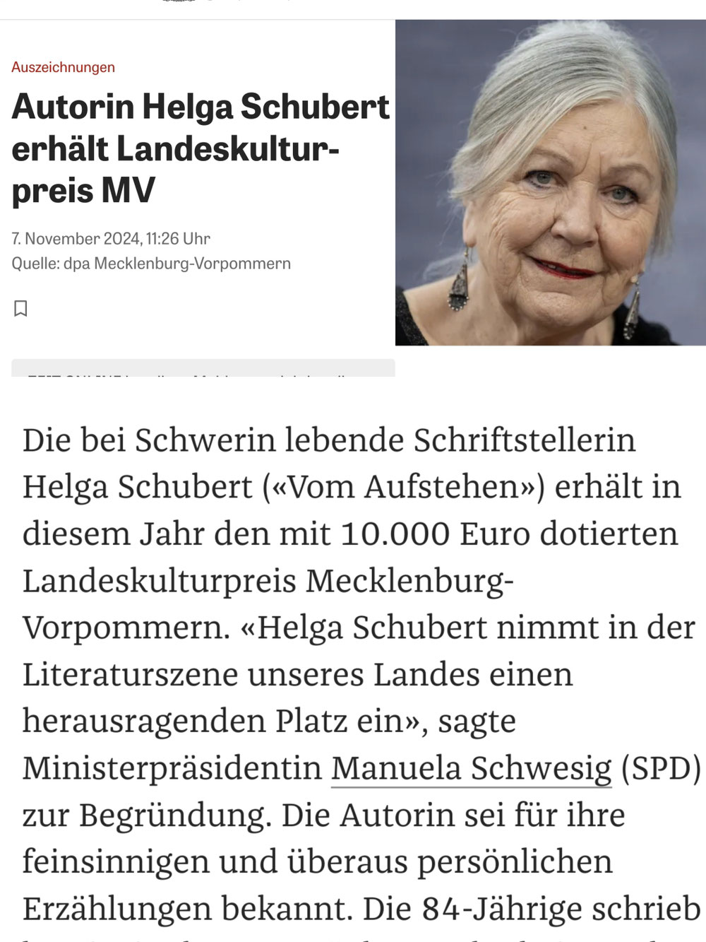 Das ist die Autorin Helga Schubert. Das Buch las ich gerade, bin quasi durch Zufall darauf gestoßen.👍