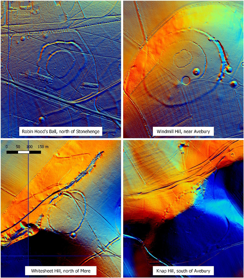 Image LIDAR, un radar souterrain. On peut admirer le réseau de chemins de processions qui venait s'enrouler autour des yeux de la lune. A certains endroits se trouvent comme de petits tumulus.