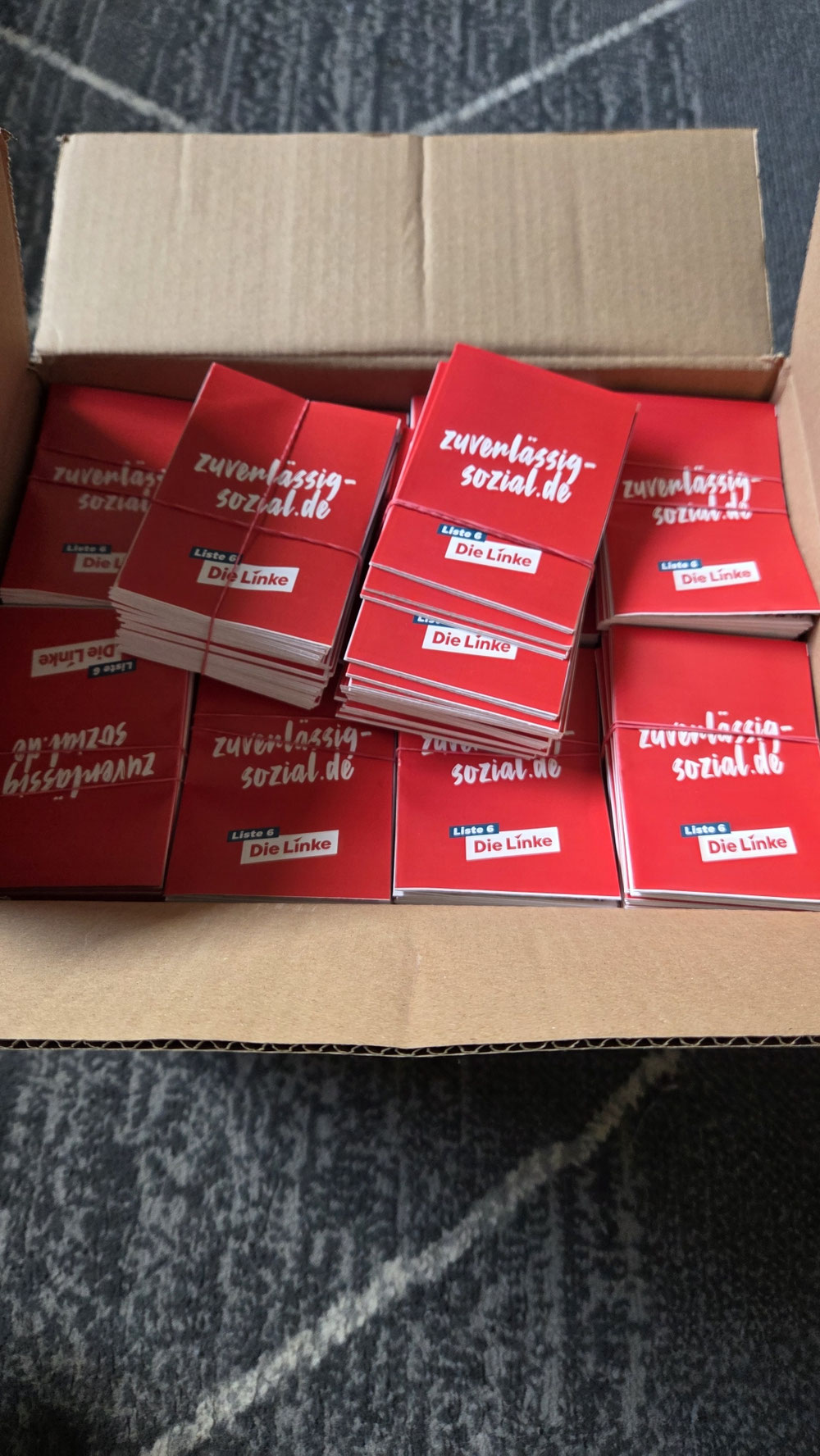 Flyer für die Kommunalwahl am 8 März verteilt 