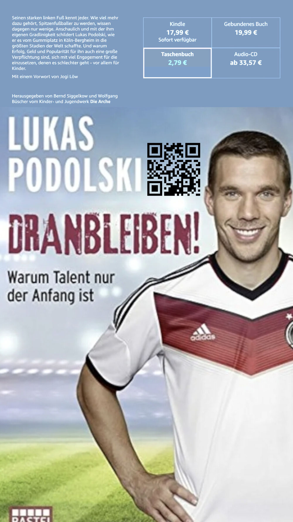 Lukas Podolski Buch "Dranbleiben"