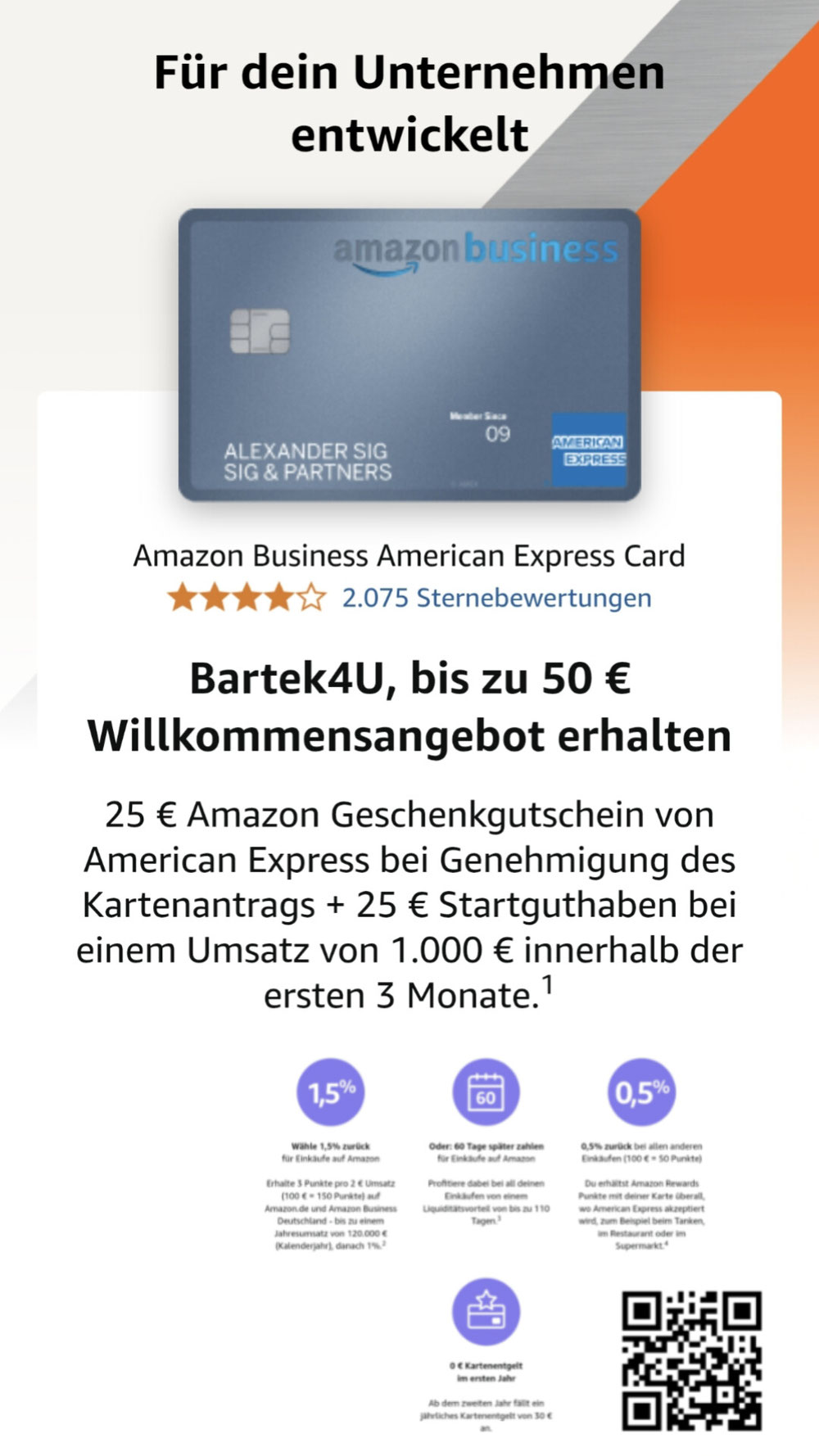 Für Unternehmen entwickelt. AMAZON BUSINESS AMERICAN EXPRESS CARD