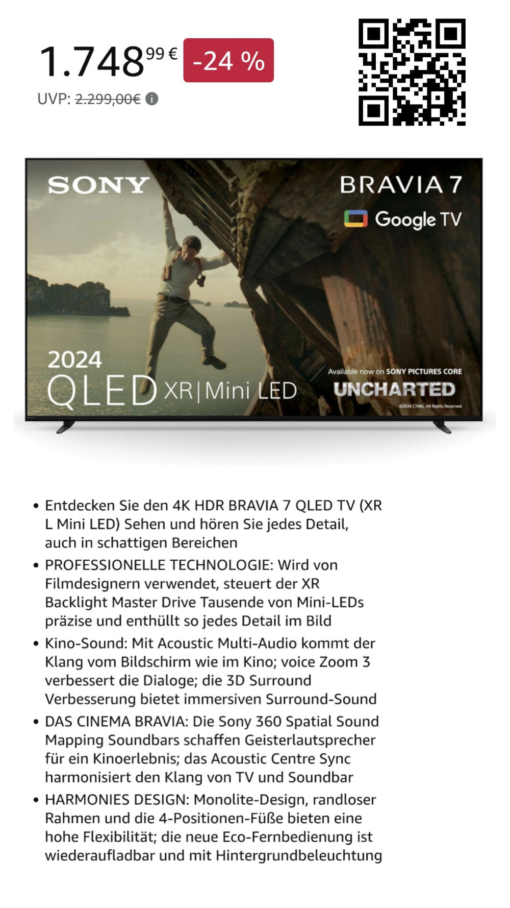 Sony Bravia 65 Zoll 2024