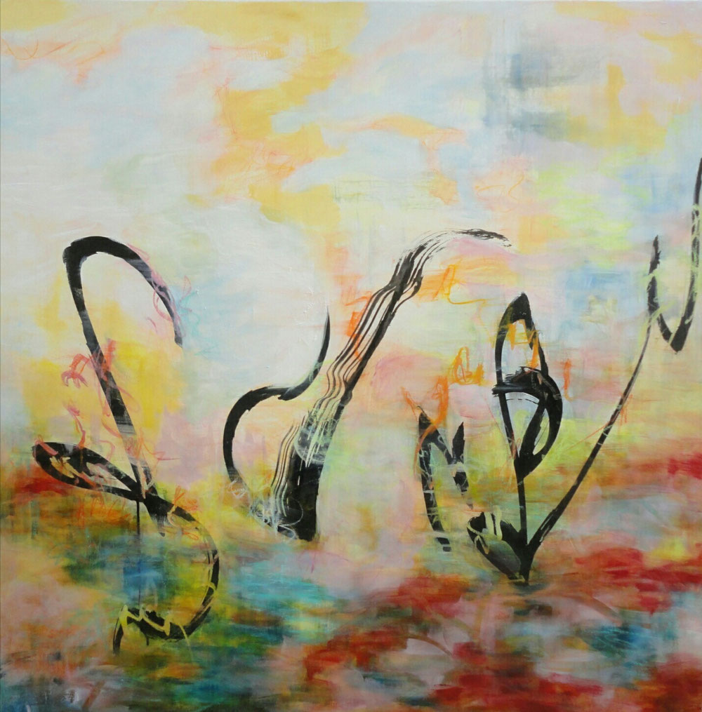 Harmony, 100 x 100, mixed media on canvas / private collection