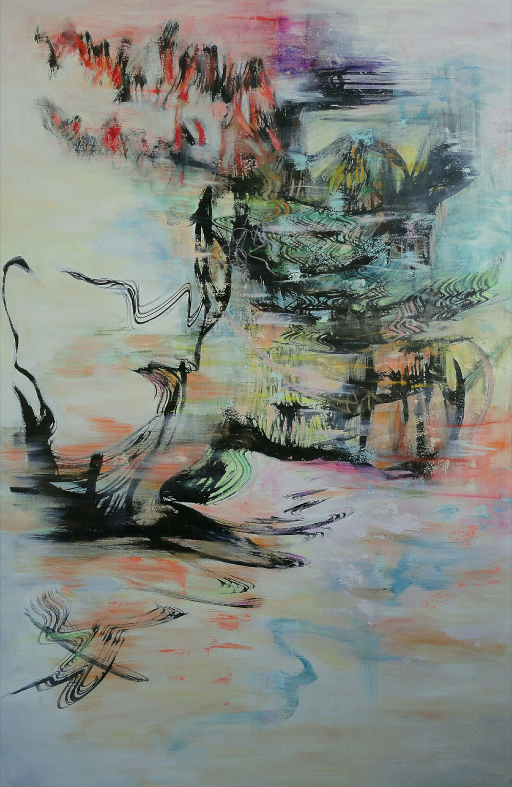 Kingdom of the Dragonfly, 120 x 80, mixed media on canvas / private collection