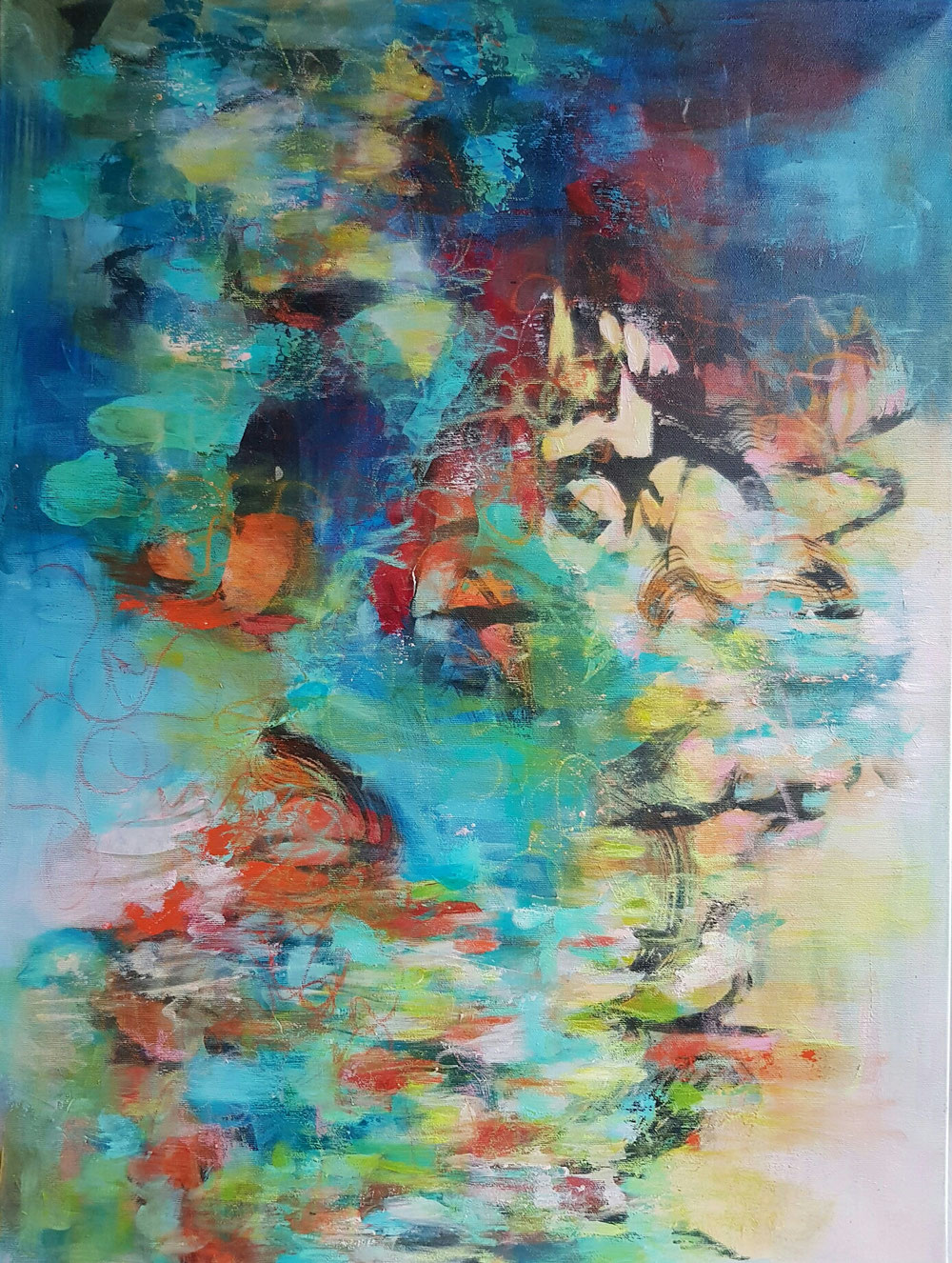 Secret waters, 80 x 60, mixed media on canvas  / private collection