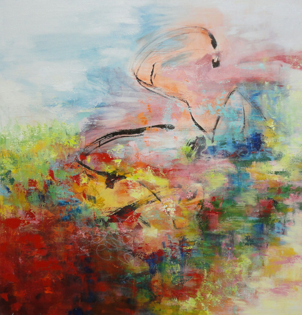 Meadows, 90 x 90, mixed media on canvas / private collection