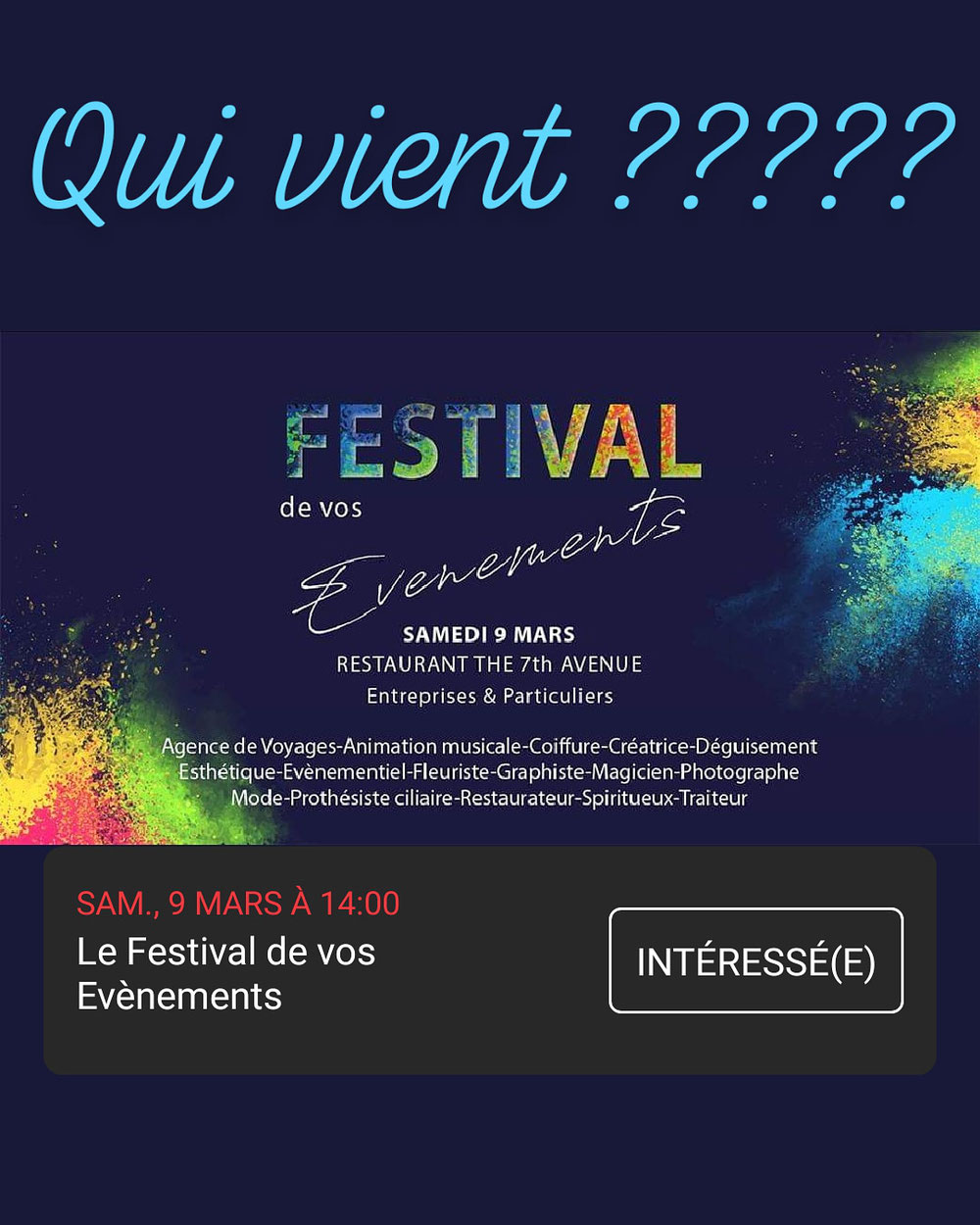 Le festival de vos événements 