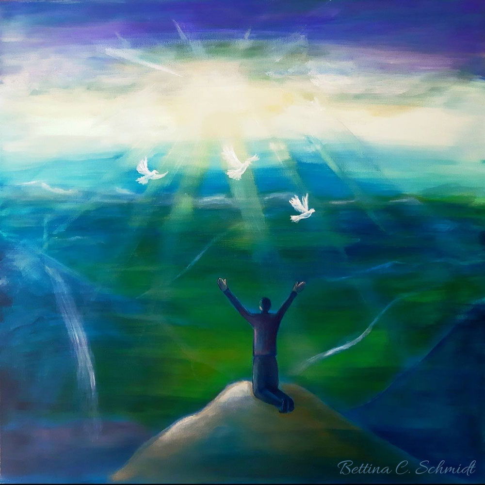 Neues, weites Land. Acryl auf Leinwand 60x60 cm