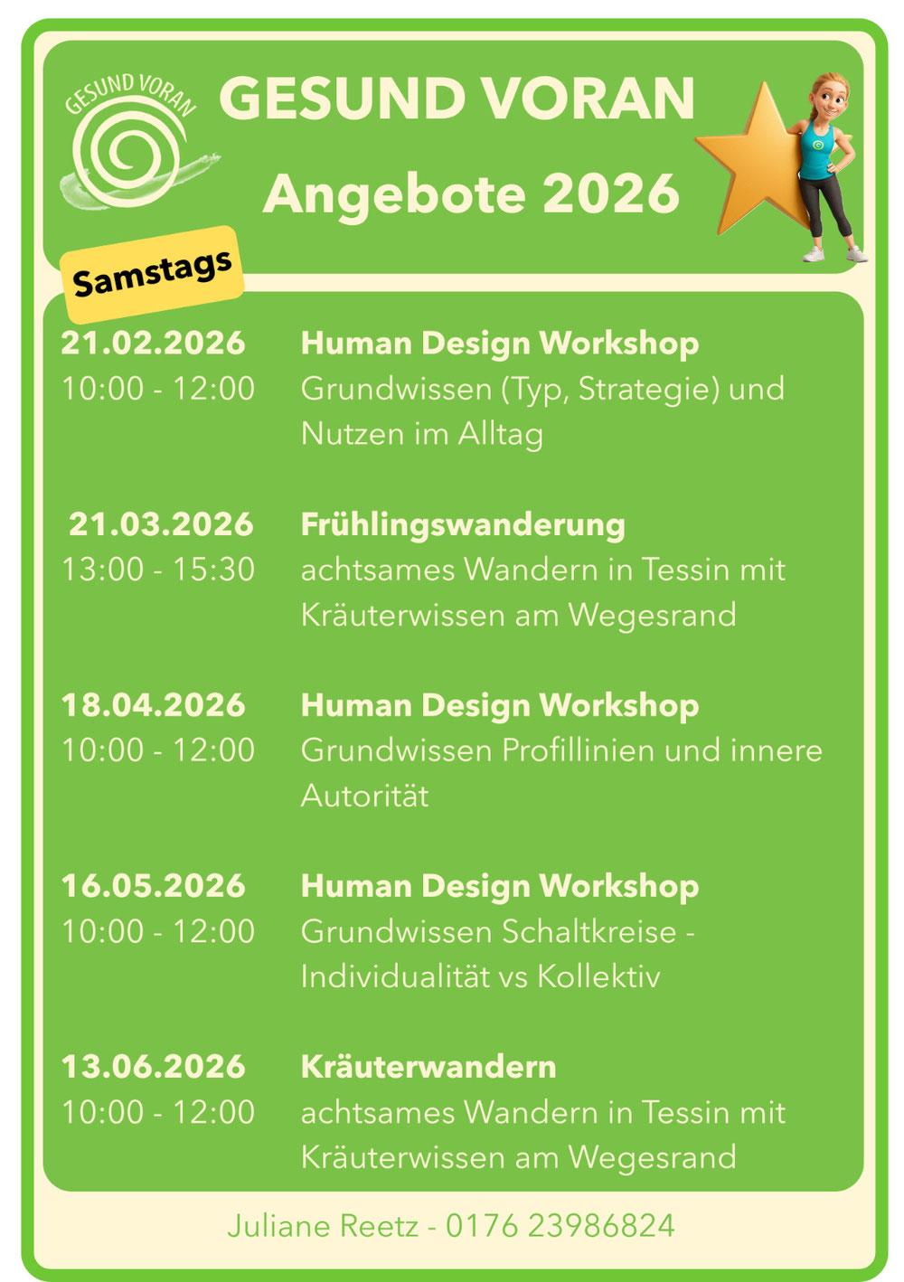 Samstags tagsüber