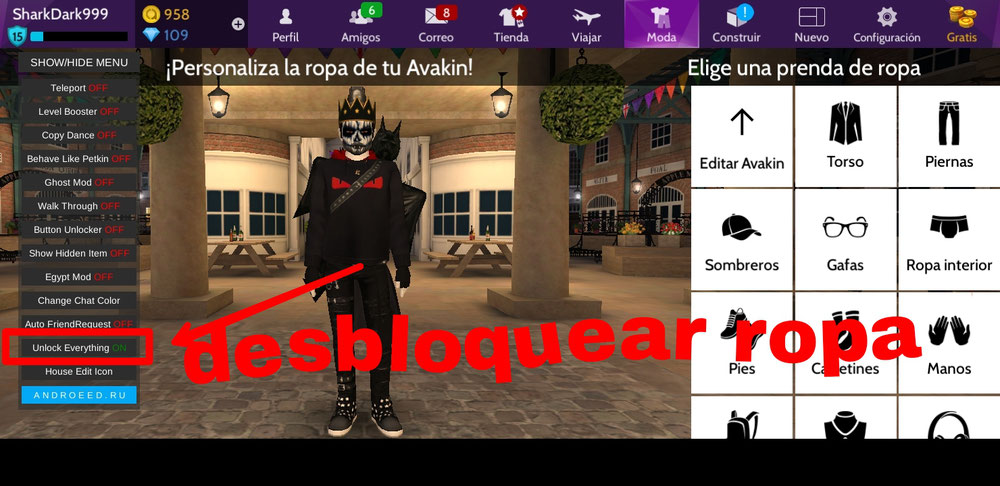 tambien se puede usar el avakin life con mod menu jimdo