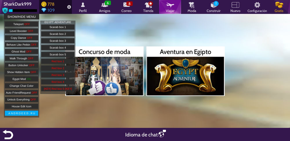 tambien se puede usar el avakin life con mod menu jimdo