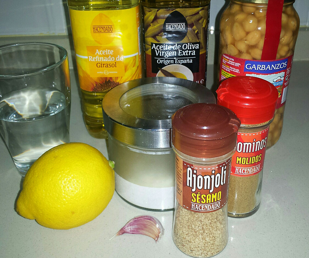 Ingredientes para el hummus 