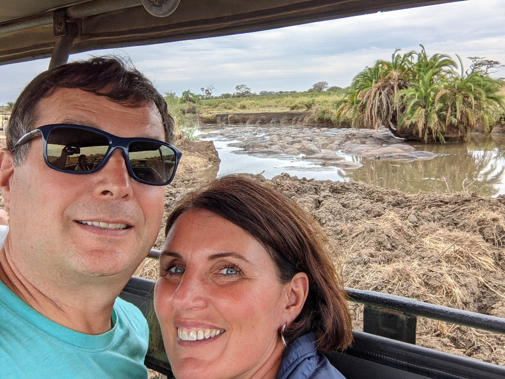 Selfie der Tages mit Hippos