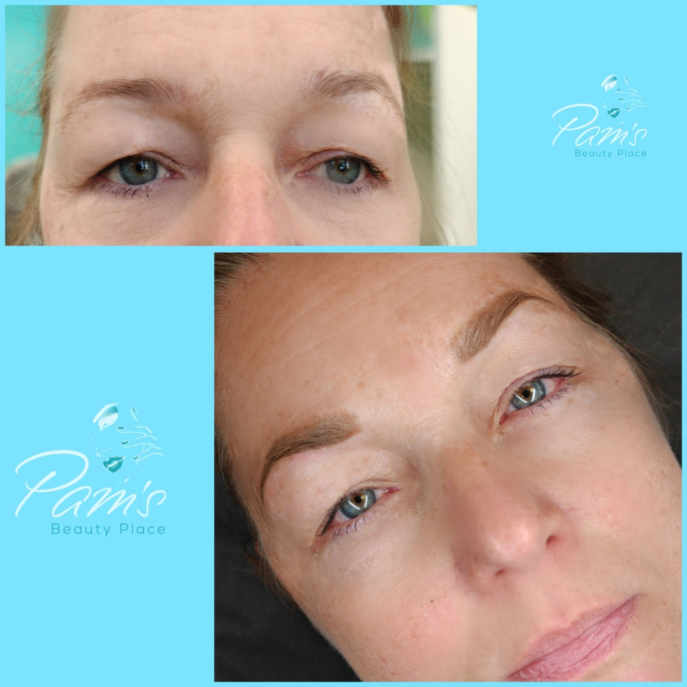 PMU Powderbrows - vorher & abgeheilt