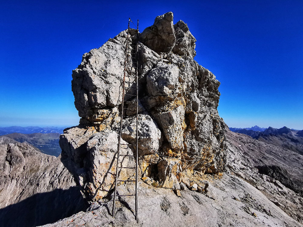 Der Gipfel des Steinschartenkopf inkl. der bekannten Leiter