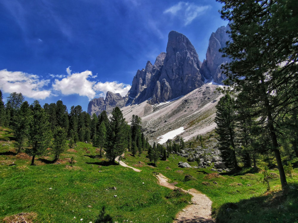 Blick zurück kurz vor erreichen der Geisleralm