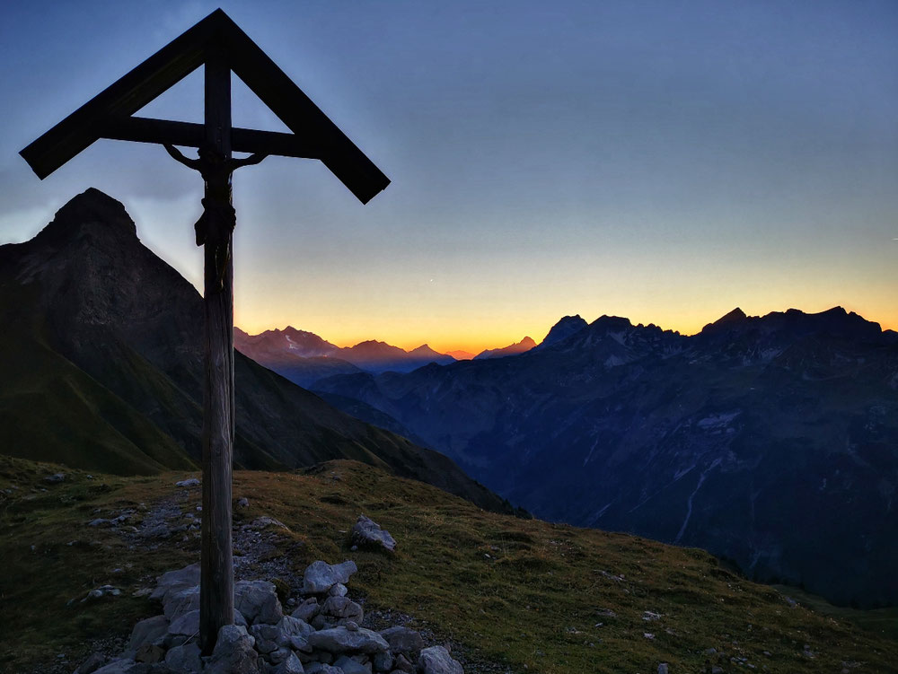 Sonnenuntergang an der Rappenseehütte