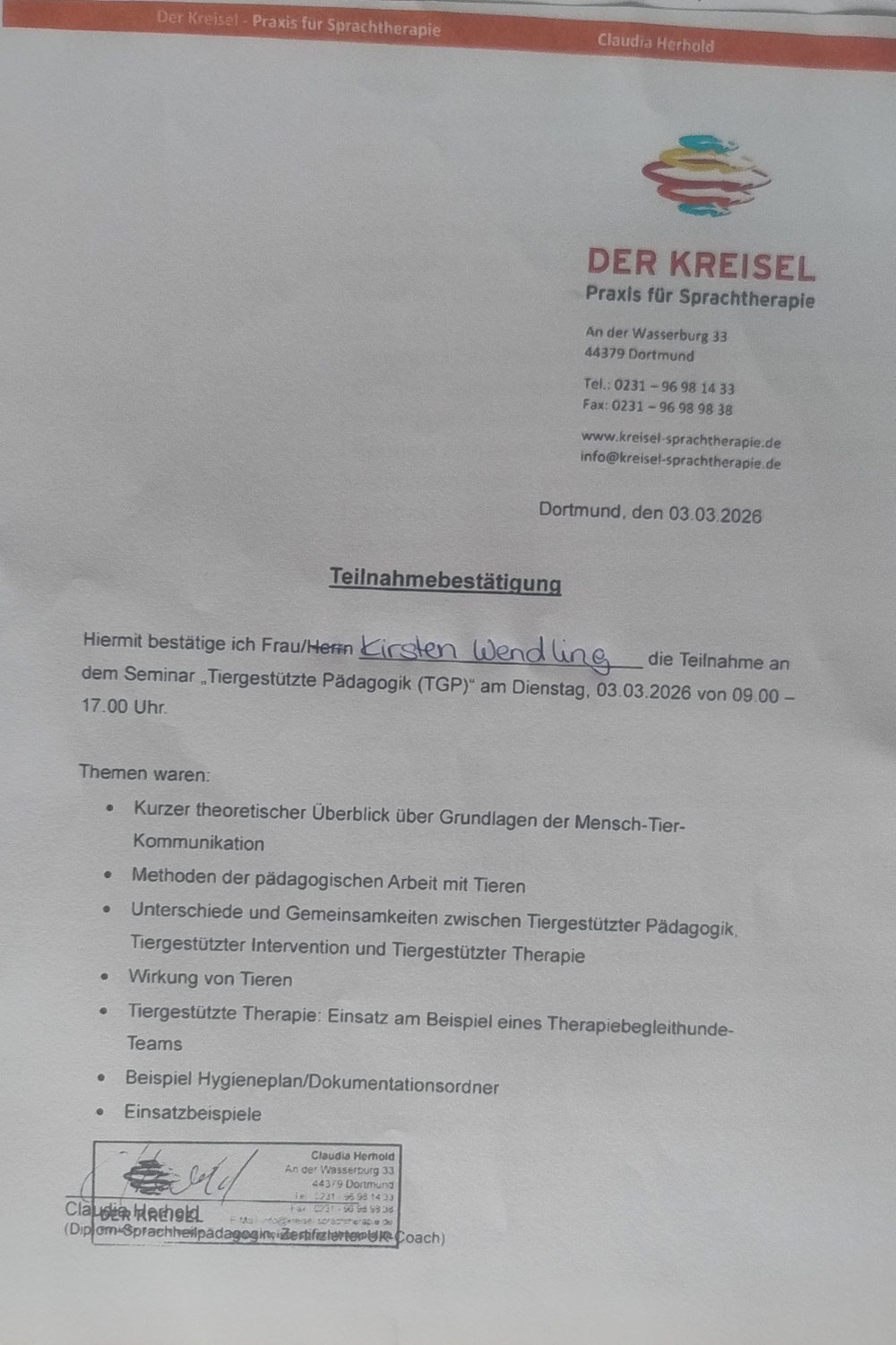 Tiergestützte Pädagogik 