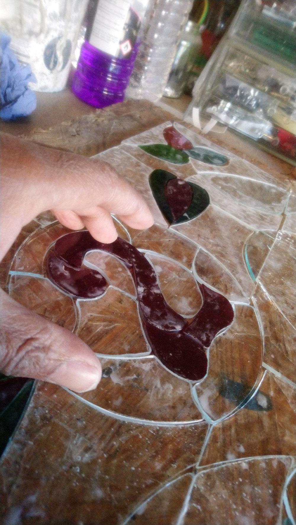 Hand Cut numbers in glass www.rossglassdesigns.com