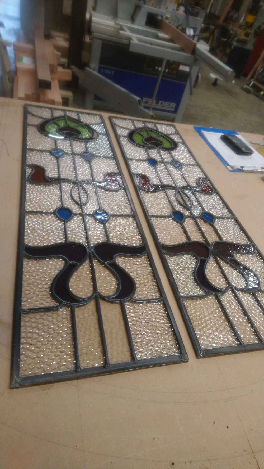 Repaired and restored Stained glass panels