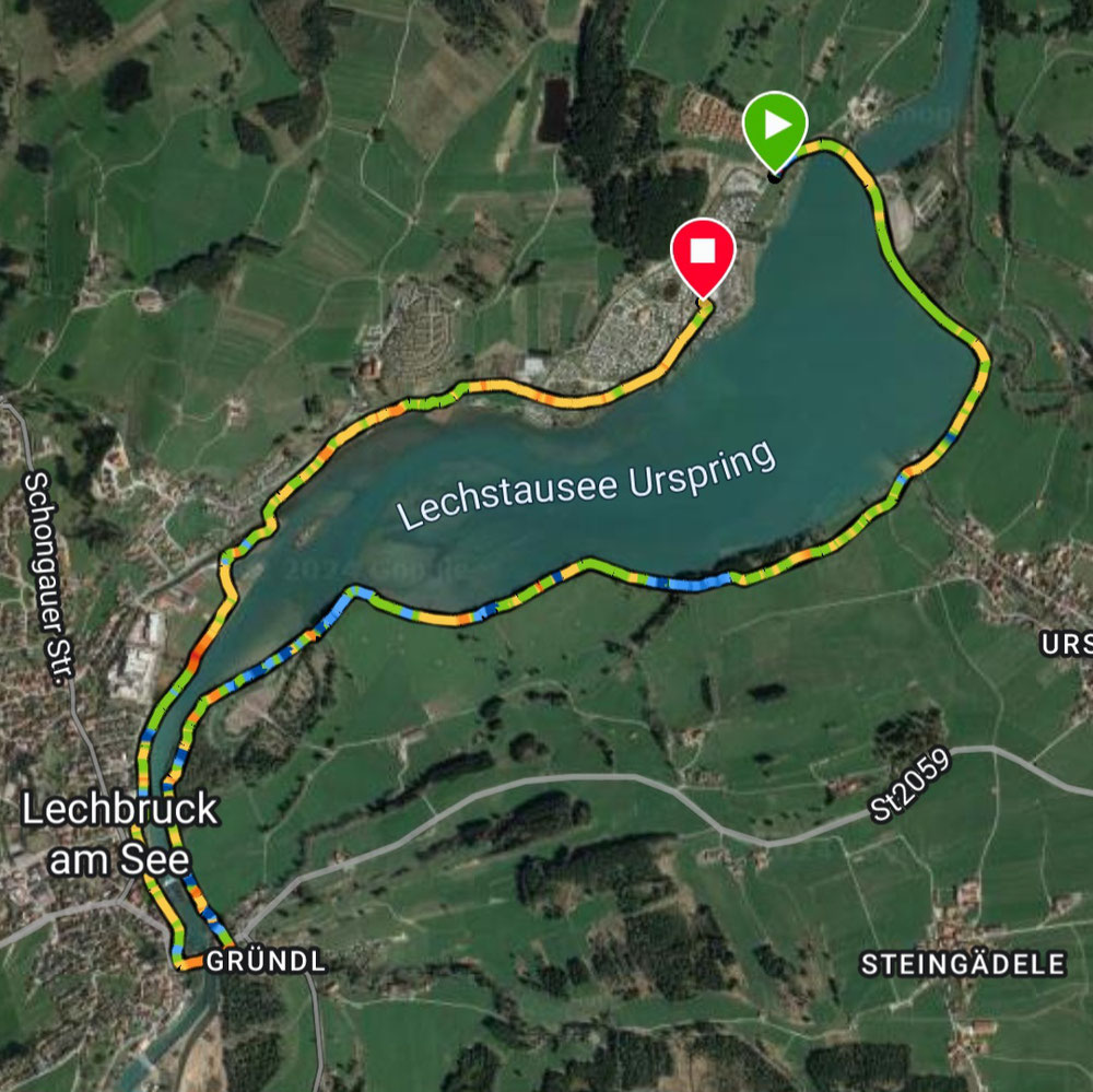 Der Weg um den See ist 9KM