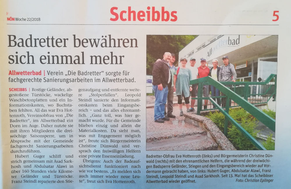 Artikel in der NÖN vom 29.5.2018