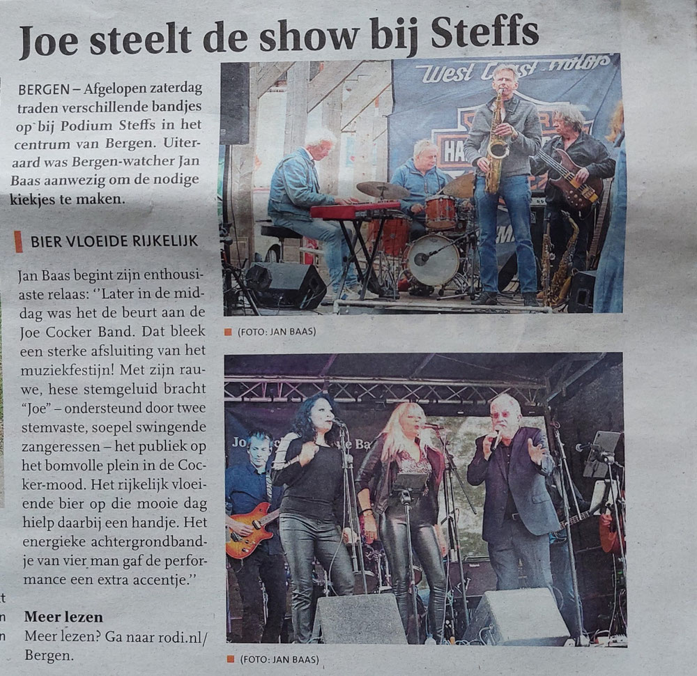 Groot nieuws na ruim twee jaar werd het tijd om de Joe Cocker Tribute band te vernieuwen en dat gelukt, met twee nieuwe zangeressen, gitarist, toetsenist en de nieuwe zanger mr.Groove Joe Cocker 