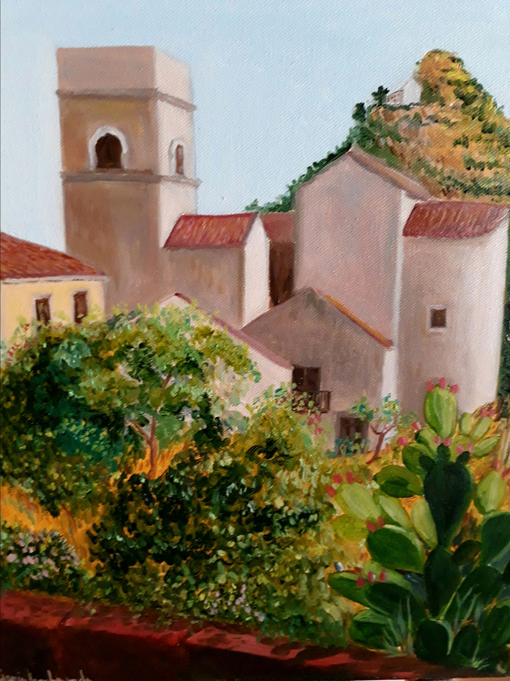 Savoca ( comune della provincia di Messina. ) Olio su tela. 50x 40 cm. Pezzo unico. € 250   ( si rilascia ricevuta in caso di acquisto, per ogni opera) 