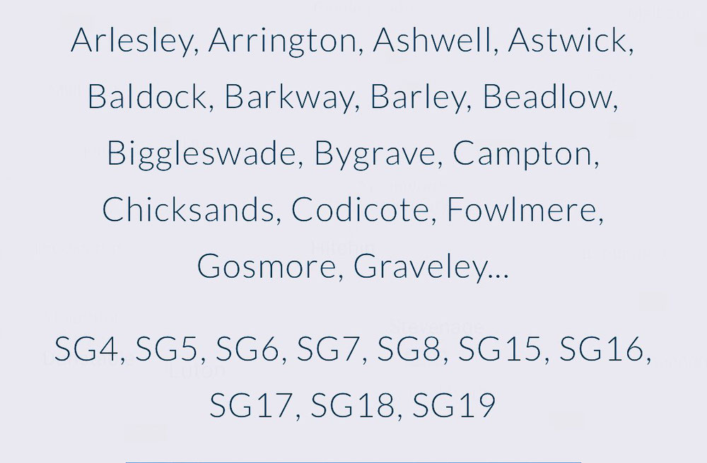 All SG postcode areas we cover on our rounds