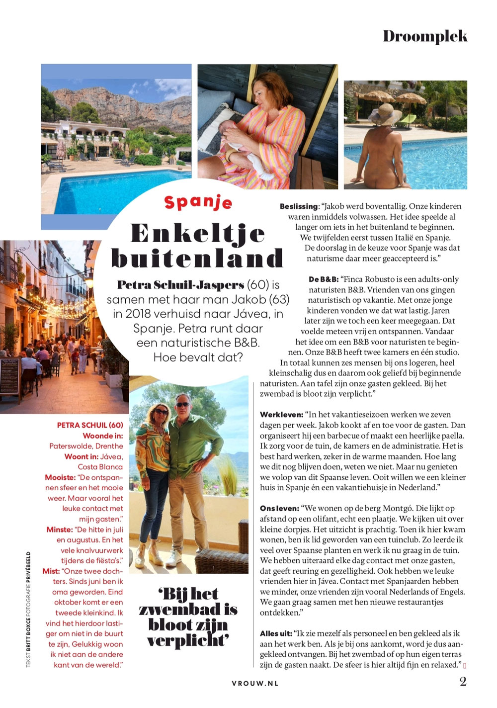 Artikel in magazine Vrouw van de Telegraaf d.d. 1 november 2025
