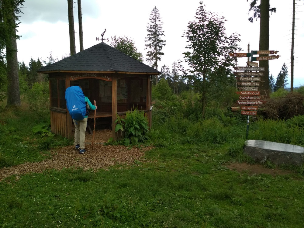 Die Diethhölztaler Hütte. Ein schönes Örtchen zum Pause machen. 