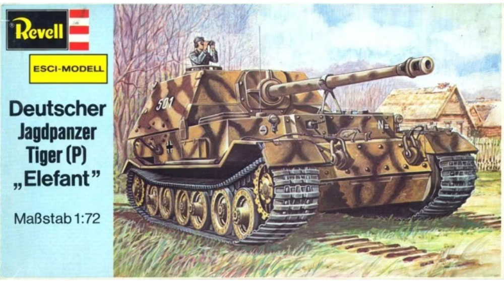 H2305 Deutscher Jagdpanzer Tiger (P) Elefant - Schaal 1:72  (mrt 1976)