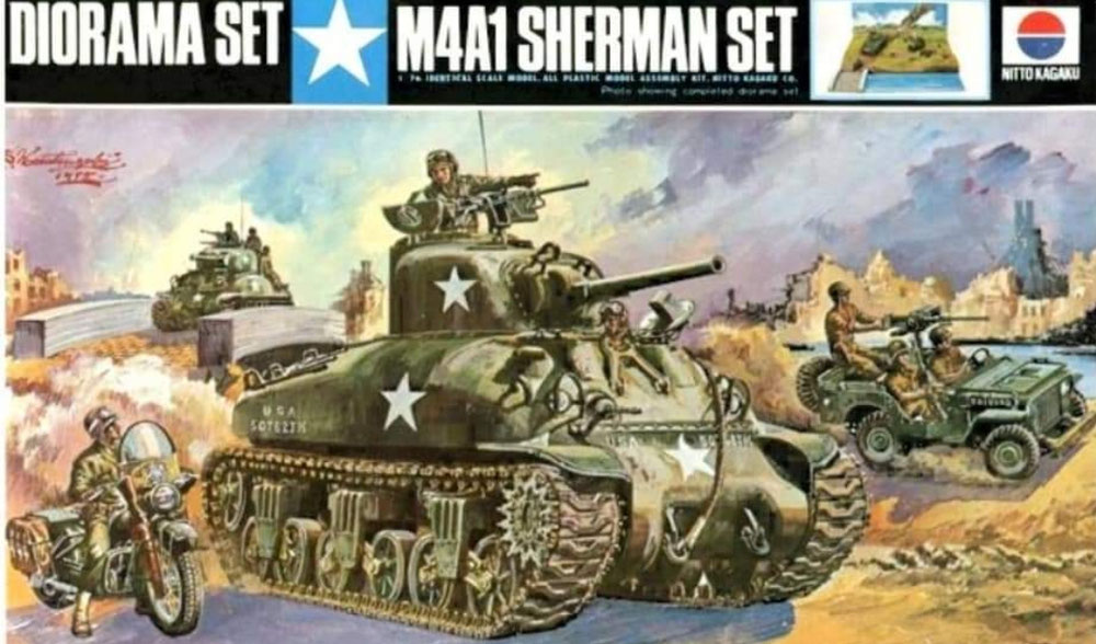 NITTO 529 Diorama Set Sherman M4A1 - schaal 1:72 (dec. 1980)