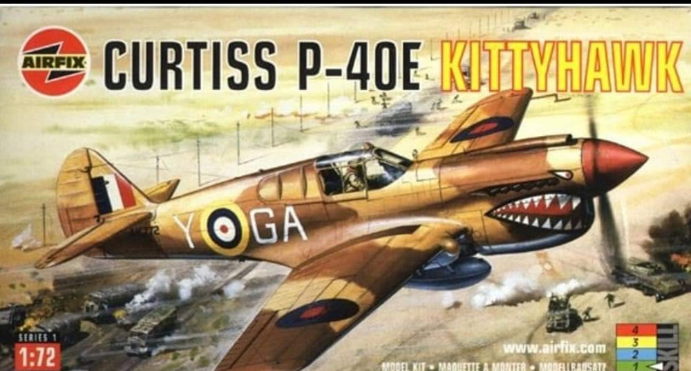A01038 Curtiss P-40E KittyHawk - Schaal 1:72 (mrt 1992)