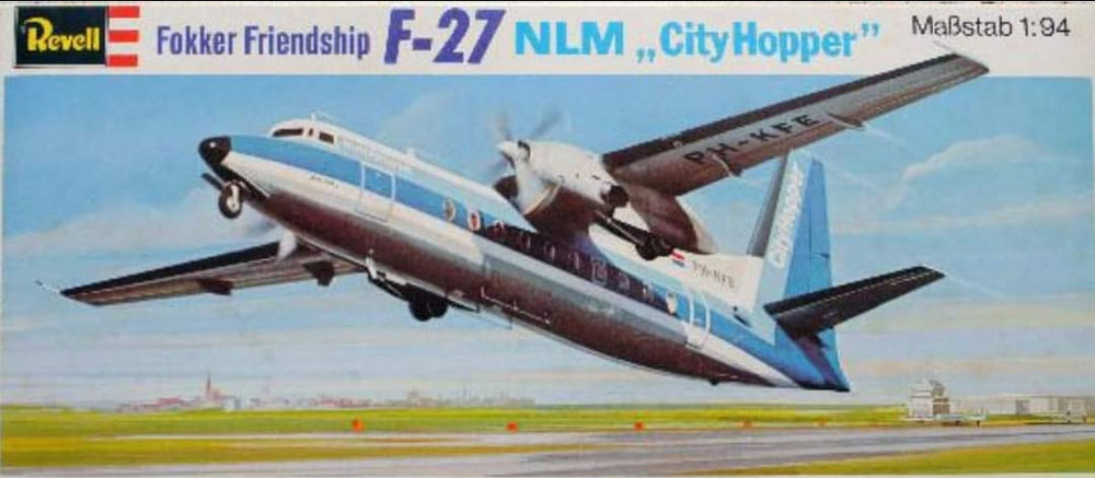 2× H-102 Fokker F-27 Friendship - Schaal 1:96 (okt 1984 & dec 1989)