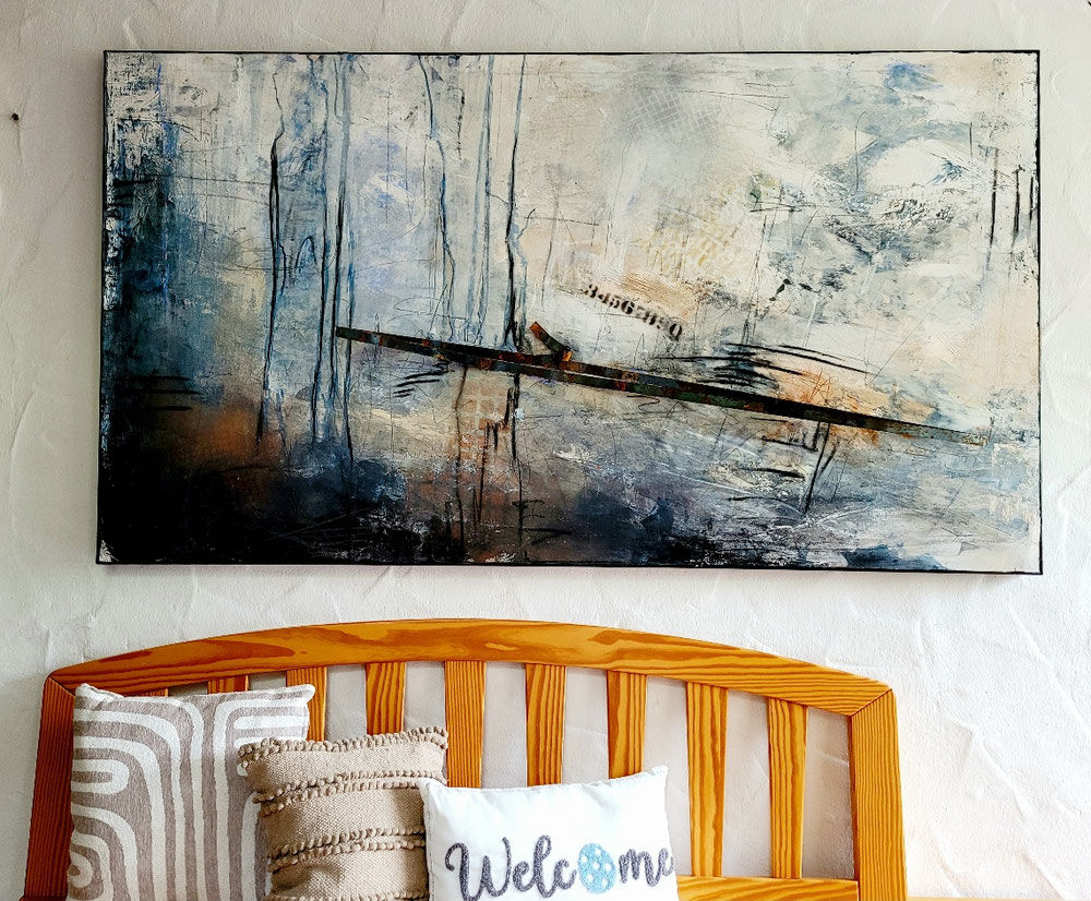 RUSTY TIMES, 180x100 cm, mixed media mit Metall, 700 €